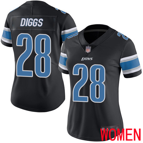 Detroit Lions Limited Black Women Quandre Diggs Jersey NFL Football #28 Rush Vapor Untouchable->women nfl jersey->Women Jersey